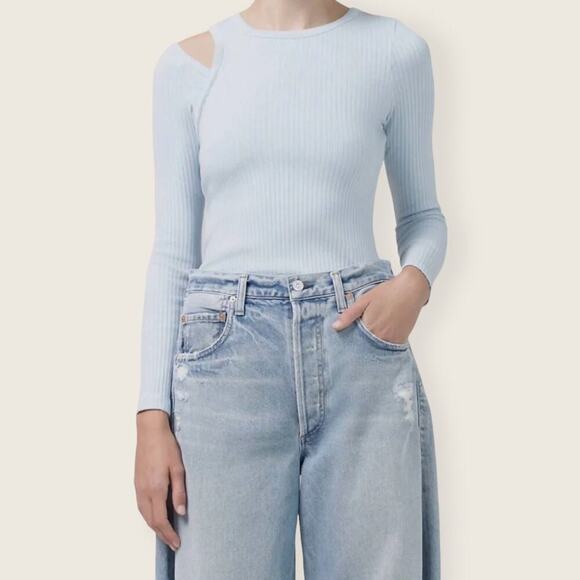 NWT | Citizens of Humanity | Rianne Top | Powder Blue | Size Large - Picture 1 of 16